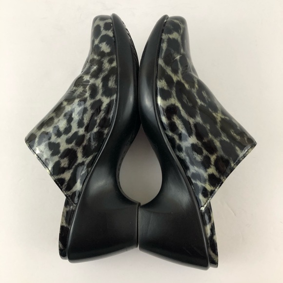 NAOT Shoes Black Womens Animal Print Patent Leather Mules Slip On Size E… - Picture 8 of 11